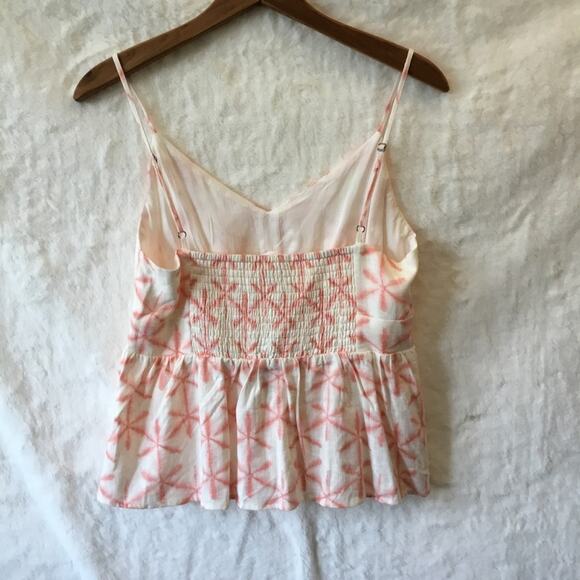 Loft Coral Cream Star Tie Dye Peplum Cami - Picture 8 of 13